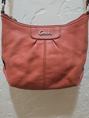COACH Ashley Crossbody Swingpack Bag Purse Small Persimmon Orange Leather